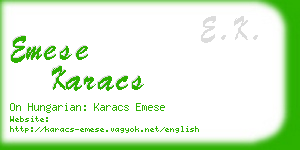 emese karacs business card